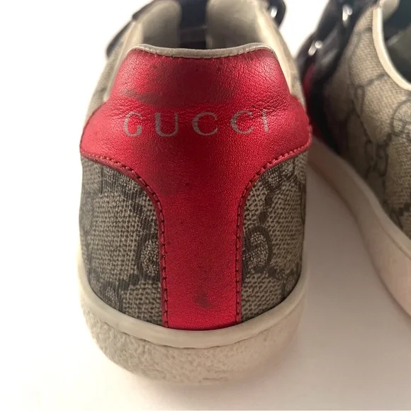 Gucci Kids Unisex Supreme Line Sherry Line Velcro Ace Sneakers Size 34 - Picture 10 of 13